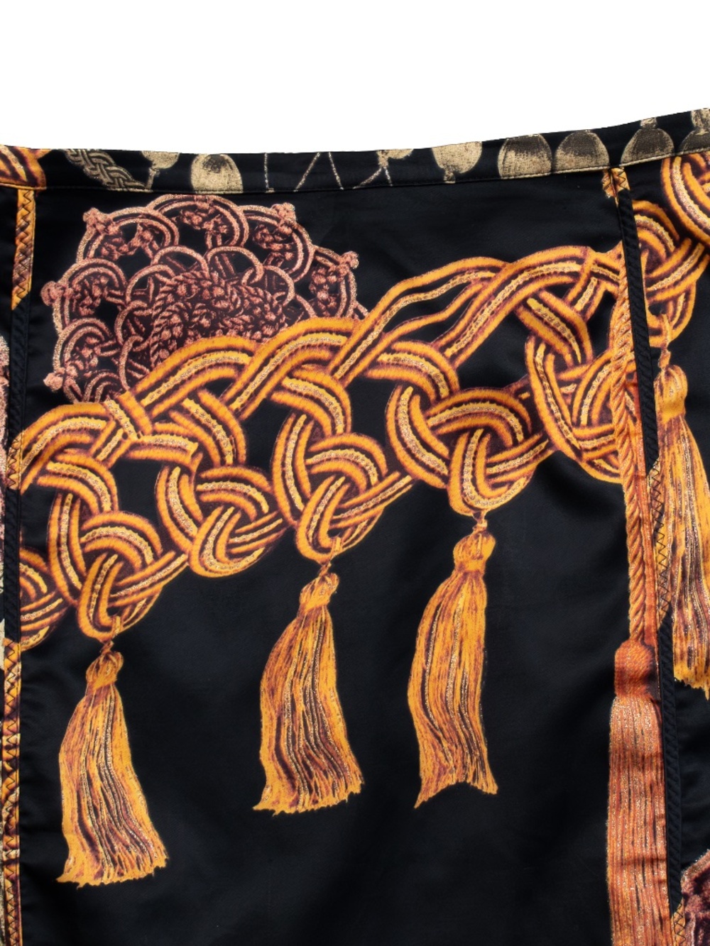 Just Cavalli Silk Blend Ruffle Mermaid Midi Skirt Black Print Women’s M US 8 - Picture 5 of 8